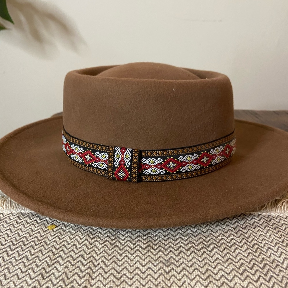 Gypsy warrior wool boater hat